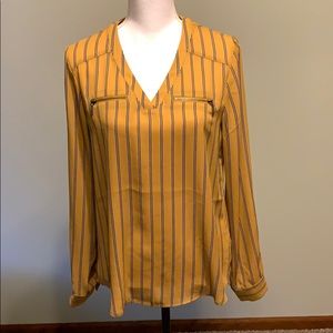 Maurices Never Worn Mustard Striped Blouse